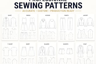 make sewing pattern, clothing pattern, grading and PDF cad pattern files