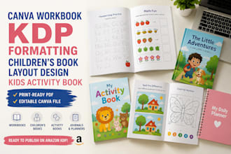 do canva workbook kdp formatting children book layout design kids activity book