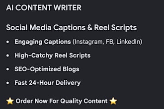 do ai content writing, blogs, and social media captions