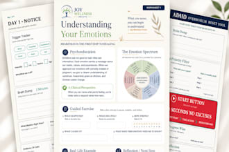 design cbt, act, dbt therapy workbooks, worksheets and journals