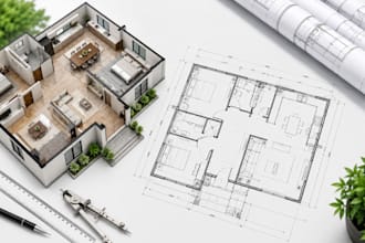 create 2d floor plan, autocad house plan and permit drawing