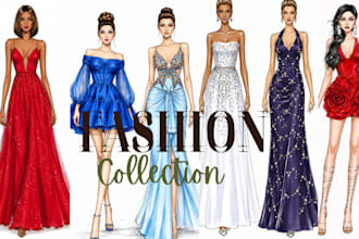 do fashion illustration and fashion sketch for costume design