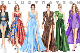 do fashion illustration and fashion sketch for costume design