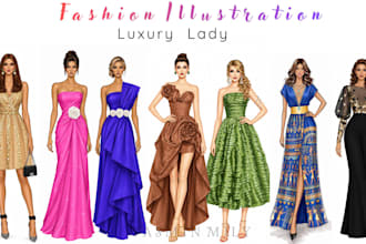 do fashion illustration and fashion sketch for costume design