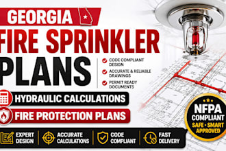 design georgia fire sprinkler plans, hydraulic calculations fire protection plan