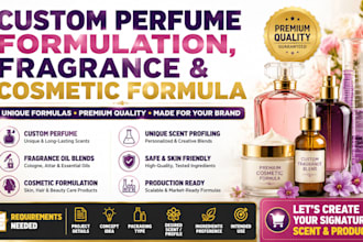 create custom perfume formulation, fragrance and cosmetic formula