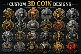 design stunning custom challenge 3d coin and collectible coin renders
