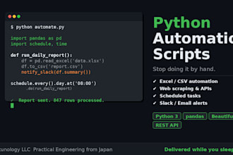 build a pytho script to eliminate your repetitive tasks