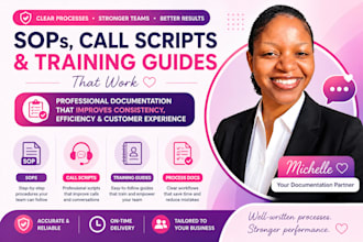 create customer service sops, call scripts and training guides