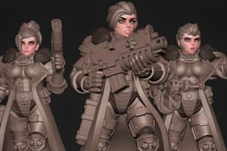 sculpt print and paint 3d miniature 3d figurine statues tabletop for 3d printing