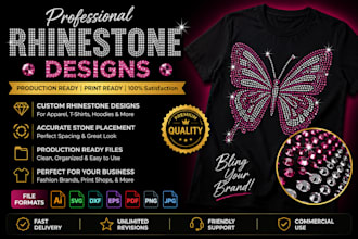 create custom rhinestone template design for apparel