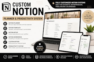 create a notion planner, notion template, workspace setup