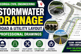 design georgia stormwater drainage road utility layout civil engineering drawing