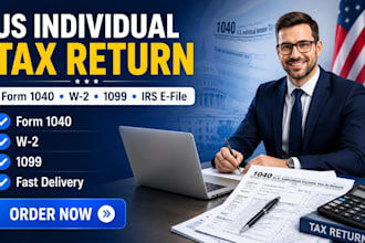 prepare your US tax return form w2 1040 1099 1120