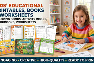 design custom worksheets, activity book, workbook, letter tracing,coloring pages