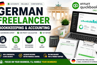do german freelancer bookkeeping, quickbooks accounting, eÜr profit calculation