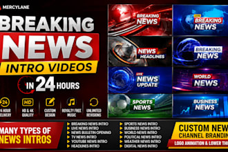 create many types breaking news intro animation videos