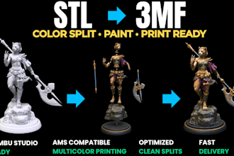 convert stl to 3mf, color split and prep your model for bambu lab