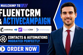 migrate mailchimp to fluentcrm activecampaign with contacts and automations