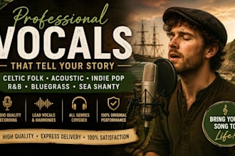 record celtic folk, acoustic, indie pop, rb, bluegrass and sea shanty vocal