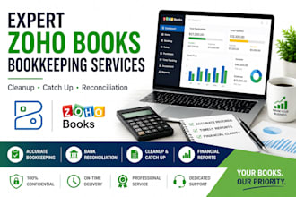do zoho books bookkeeping cleanup catch up and reconciliation