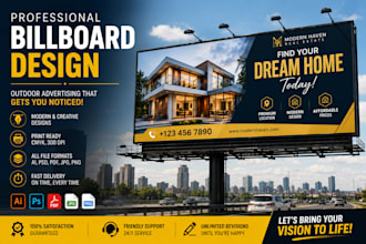 design a modern billboard, outdoor banner, and large format advertising