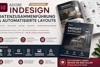 magazine, broschüren und kataloge mit automatisiertem data merge und layout