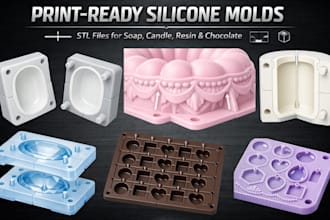 do 3d silicone mold stl file design for resin candle soap cake chocolate casting