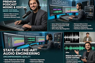 professionally edit and mix your podcast audio