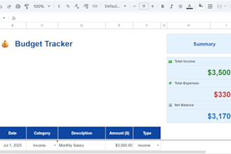 create a simple budget tracker in google sheets