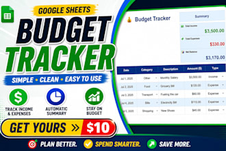 create a google sheets budget tracker with dashboard