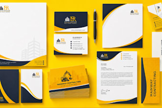 design professional company and contractor letterhead business card
