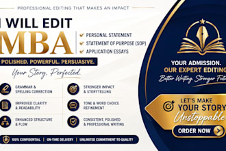 edit MBA personal statement, statement of purpose sop and application essays