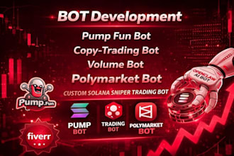 create pump fun trading volume bot on solana, polymarket bot solana trading bot