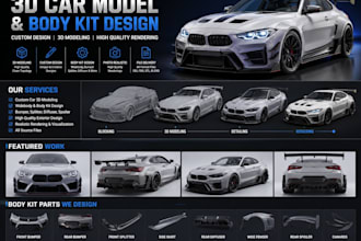 3d car model body kit custom car part rc widebody kit automotive cad 3d print