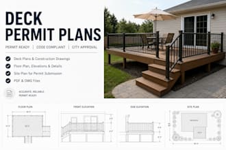 design deck and porch permit plans and construction drawings for city approval