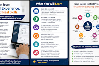 teach business analysis, insurance domain and guidewire policycenter