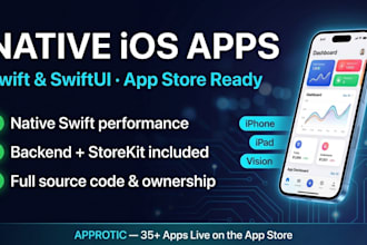 develop native ios app in swift and swiftui for iphone