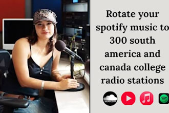 rotate your spotify music to 300 south america and canada college radio station
