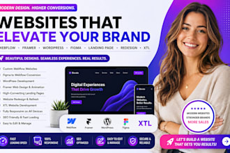 build webflow website figma wordpress landing page framer animation redesign xtl