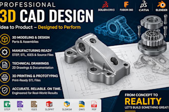 do 3d cad design 3d product design 3d cad model 3d printing in solidworks design
