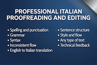 professionally proofread and edit any italian text