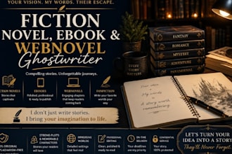 be your ebook writer, fiction ghostwriter and webnovel writer