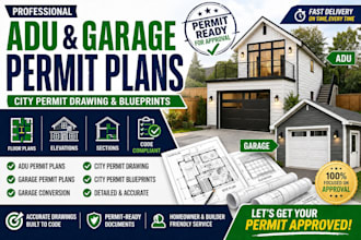 design adu garage permit plans city permit drawing city permit blueprints