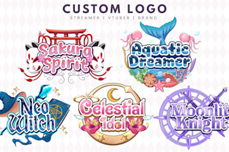 design twitch logo vtuber, gaming, anime, cute kawaii streamer twitch  for your