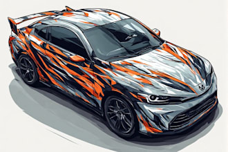 create racing car wrap, itasha wrap design