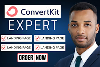 be your convertkit kit expert, newsletter setup, landing page design, automation