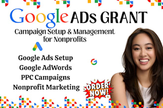 set up google ads grant campaigns for nonprofits go0gle adwords and PPC