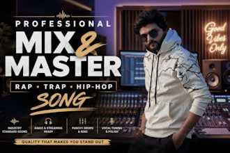 professionally mix and master your rap ,trap or hip hop song