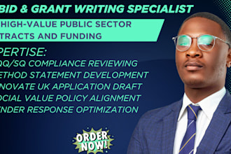 do professional uk bid writing and grant proposal compliance